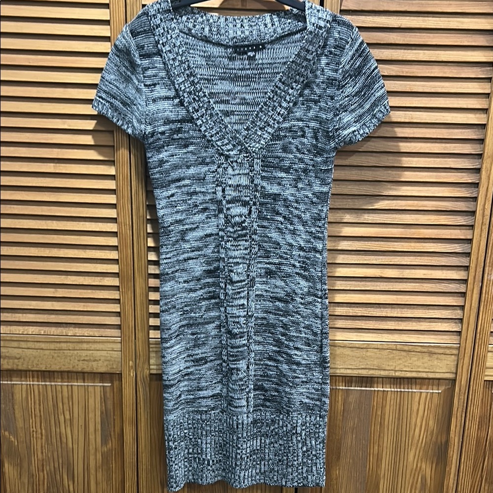Tiana B. Black and Gray Knit Dress